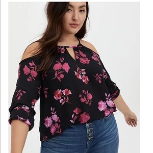NWT Floral Cold Shoulder Blouse
